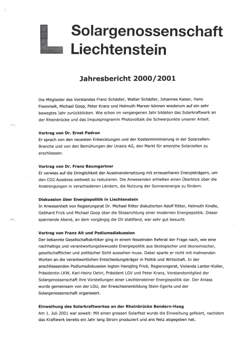 Jahresbericht 2000-2001